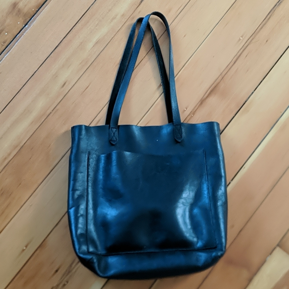 Madewell Medium Transport Tote - Black Leather